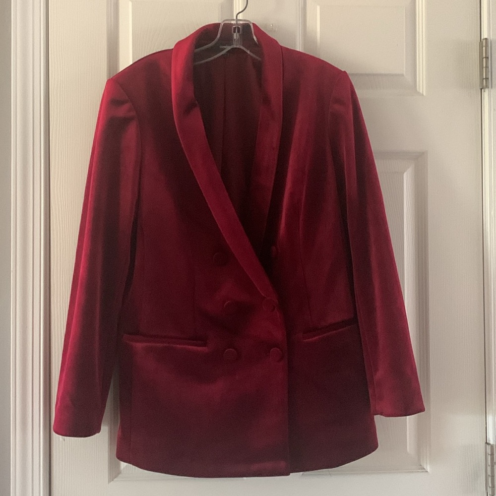 Express Red Velvet Blazer - Picture 2 of 4
